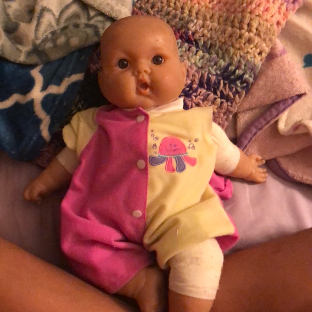 A cute stuffed baby doll